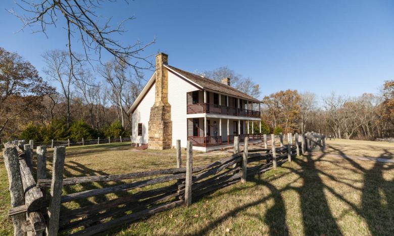 An historic home at Pea Ridge National Military Park